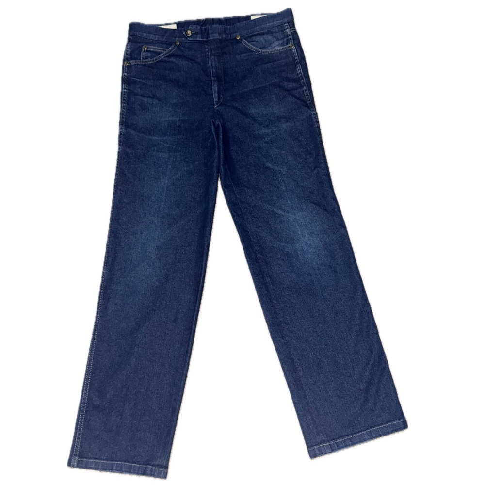 👖🛼 SANSABELT Vintage 1970s Beltless Denim Trousers Dad Core Grandpa Core 34x30